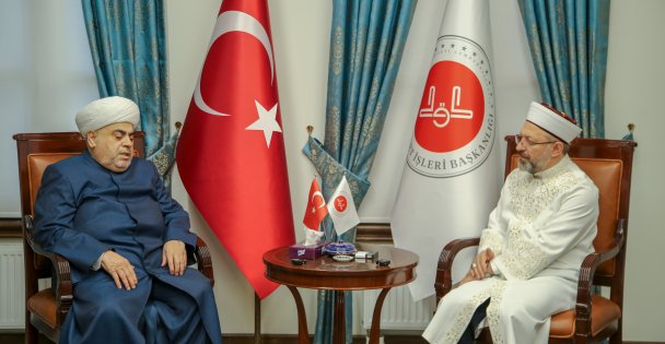 Diyanet İşleri Başkanı Erbaş, Kafkas Müslümanları İdaresi Başkanı Paşazade ile Bir Araya Geldi  (VİDEOLU HABER)