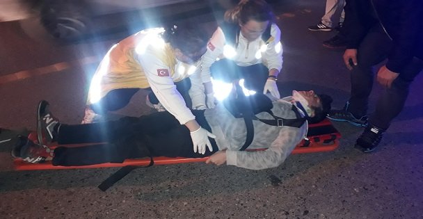 Gebze'de taksiyle çarpışan bisiklet sürücüsü yaralandı