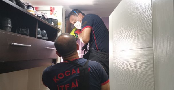 İtfaiye ekipleri yavru kediyi kurtardı