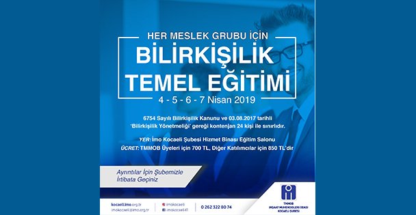 Kocaeli İMO Eğitim Düzenleyecek