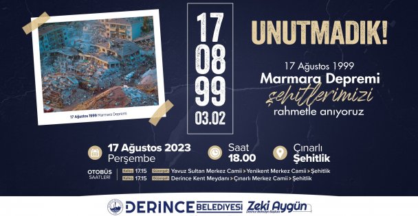 1999 depreminin 24. yıldönümünde hayatını kaybedenler anılacak