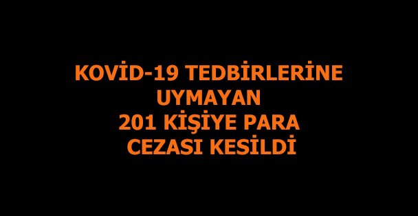 201 kişiye para cezası kesildi