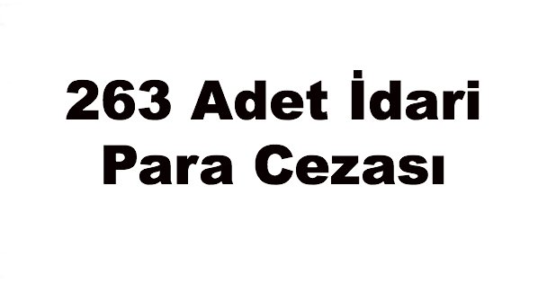 263 Adet İdari Para Cezası