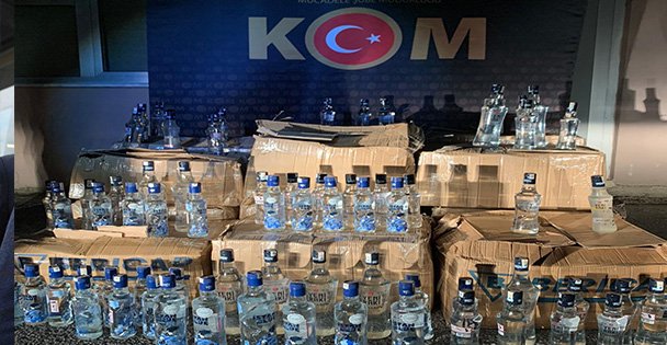 480 şişe kaçak içki ele geçirildi