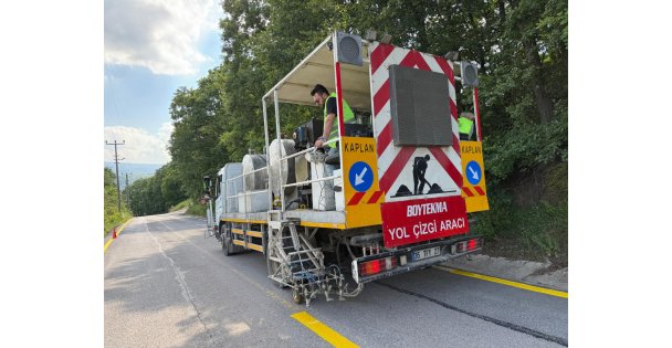 50 Bin Metrekare Yol Çizgisi Tamamlandı