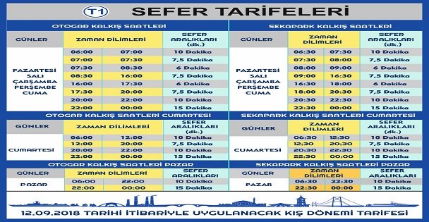 Akçaray'da kış tarifesi başladı