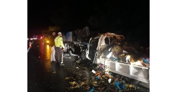 Anadolu Otoyolu'nda tırla çarpışan kamyonetin sürücüsü hayatını kaybetti