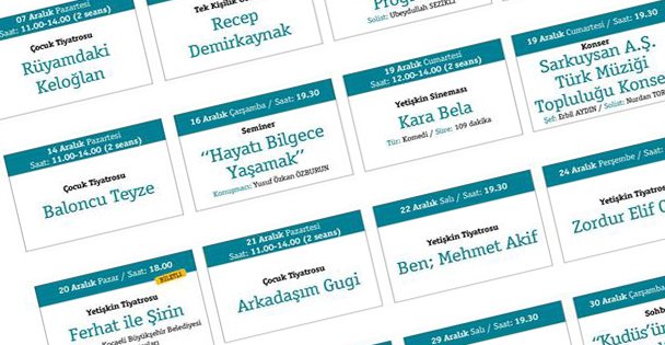 Aralık Ayı programı açıklandı!