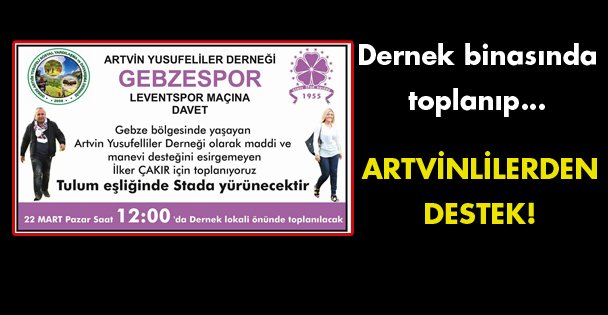Artvinlilerden Gebzespor'a destek!