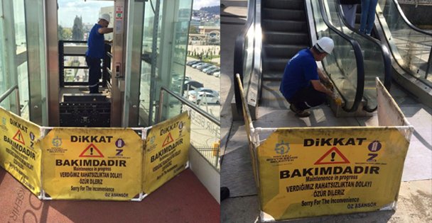 Asansör ve yürüyen merdivenlere periyodik bakım