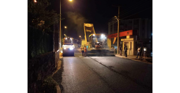 Asfaltlamada Gece Gündüz Durmak Yok