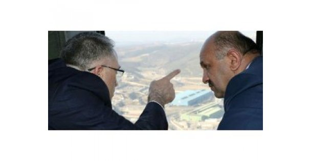 Bakan Işık ve Ağbal yatırımları havadan inceledi