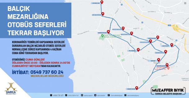 Balçık Mezarlığı'na Ücretsiz Otobüs Seferleri Yeniden Başladı