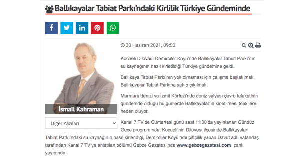 Ballıkayalar Tabiat Parkı'ndaki Kirlilik Türkiye Gündeminde