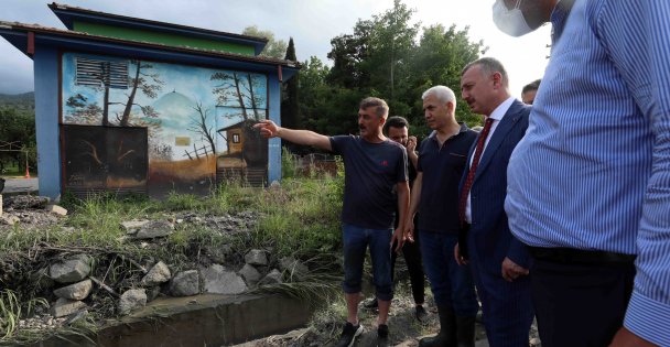 Başkan Büyükakın, yaşanan su baskının ardından Maşukiye'de inceleme yaptı