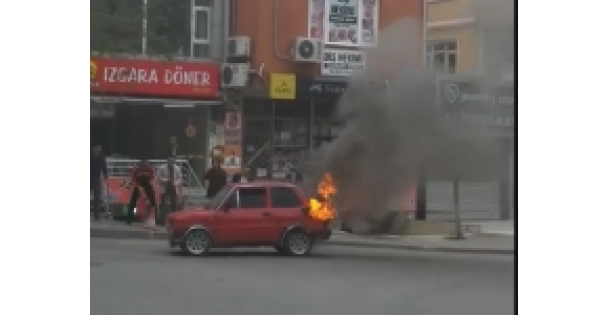 Beylikbağı'nda araç yandı