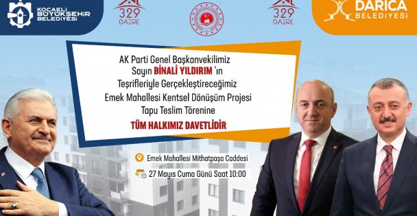 Binali Yıldırım Darıca'ya geliyor