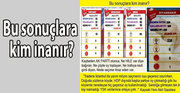 Bu sonuçlara kim inanır?