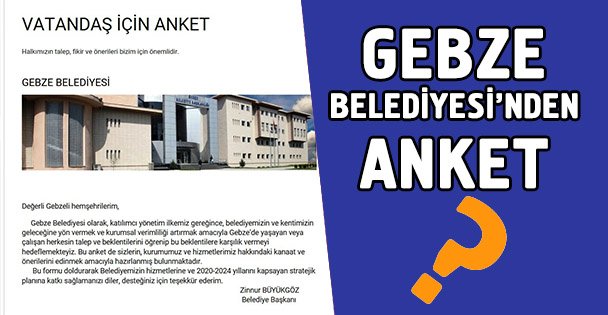 Büyükgöz'den Gebzelilere anket