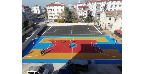 Büyükşehir'den 92 Okula Daha Basketbol Ve Voleybol Sahası