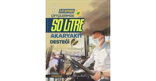 Büyükşehir'den Çiftçiye Akaryakıt Desteği