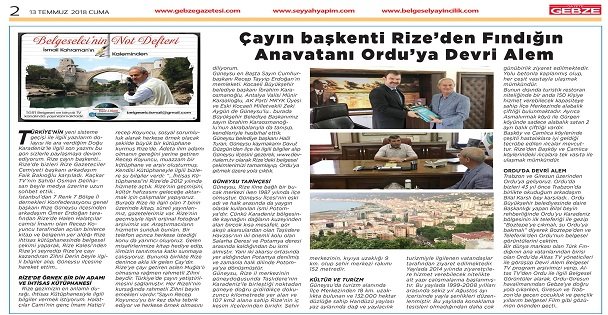 Çayın başkenti Rize'den Fındığın Anavatanı Ordu'ya Devri Alem