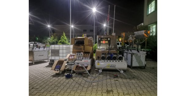 Çayırova'da depoyu sahte alkol imalathanesine çevirmişler