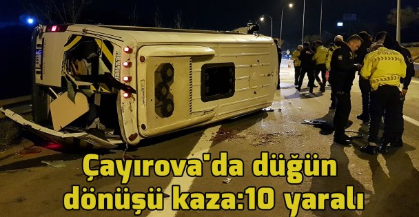 Çayırova'da düğün dönüşü kaza