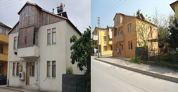 Cephe iyileştirmeleriyle binalar güzelleşti