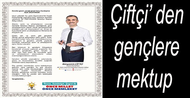 Çiftçi' den gençlere mektup