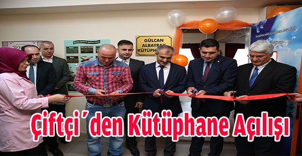 Çiftçi'den kütüphane açılışı