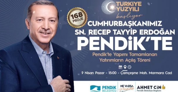 Cumhurbaşkanı Erdoğan 168 eserin açılışı için Pendik'e geliyor