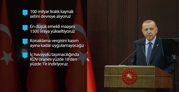 Cumhurbaşkanı Erdoğan Ekonomik İstikrar Kalkanı paketini açıkladı