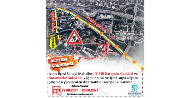 D-130 Karayolu Caddesi'nde Çalışma