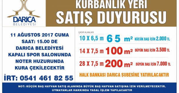 DARICA DA KURBAN ALANI SATIŞLARI BAŞLADI