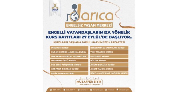 Darıca Engelsiz Yaşam Merkezi'nde kayıtlar başladı
