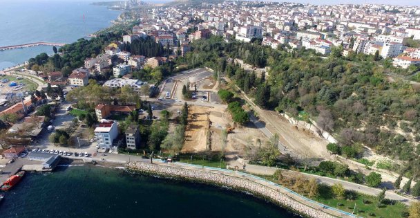 Darıca sahil otoparkında hummalı çalışma sürüyor