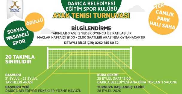 Darıca'da Ayak Tenisi Turnuvası Düzenleniyor