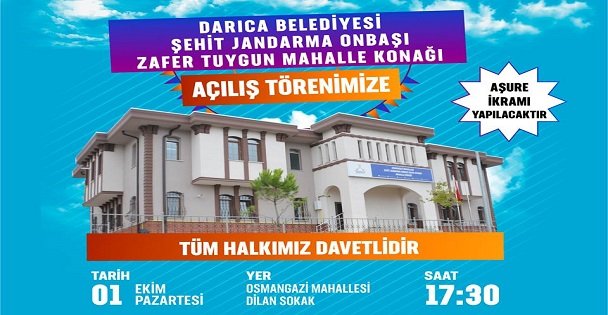 Darıca'da Mahalle Konaklarının Üçüncüsü Açılıyor