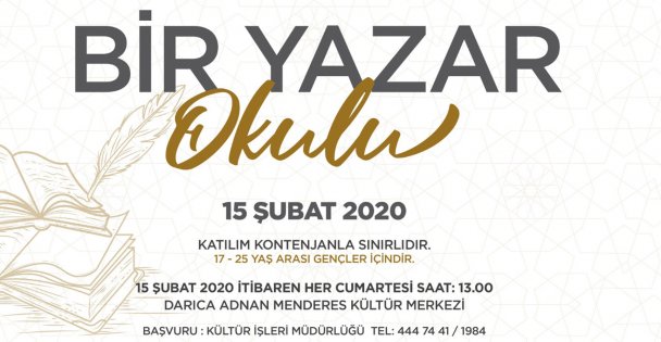 Darıca'da Yazarlık Okulu başlıyor