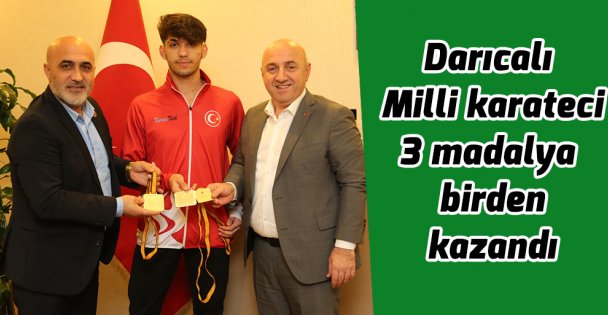 Darıcalı Milli karateci 3 madalya birden kazandı