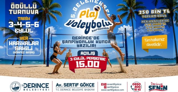 Derincede Plaj Voleybolu Heyecanı 3 Eylülde Başlıyor
