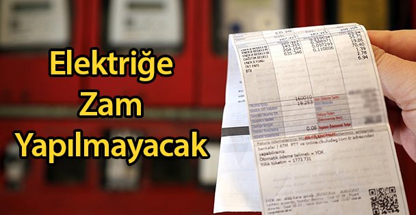 Elektriğe Zam Yapılmayacak