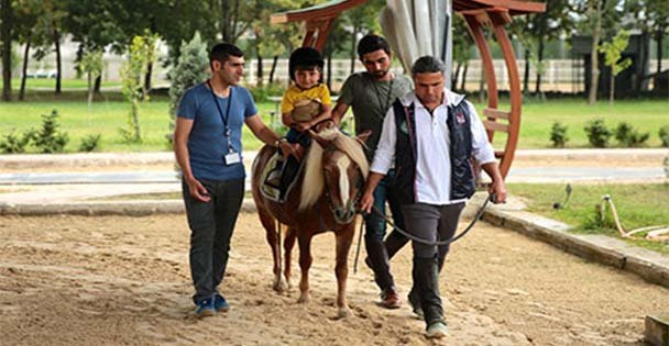 Engelli çocuklar, 'Pony'lerle yaşama sarılıyor