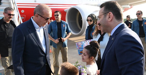 Erdoğan,Cengiz Topel hava alanında karşılandı