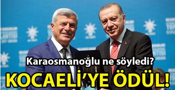 Erdoğan'dan Karaosmanoğlu'na ödül!