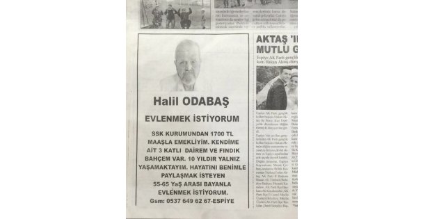 Gazete İlanıyla Eş Arayan Vatandaş!