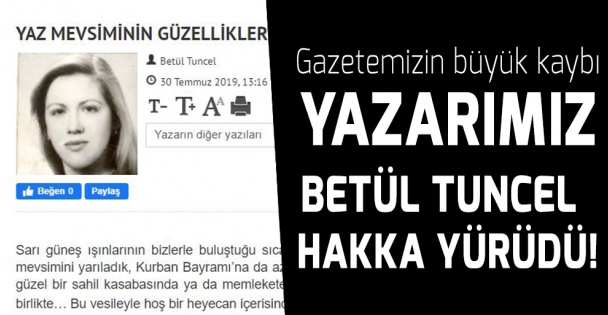 Gazetemizin büyük kaybı