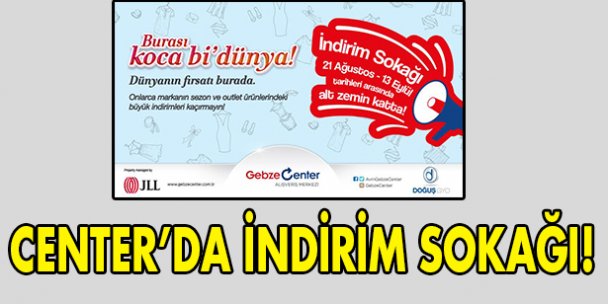 Gebze Center'da indirim sokağı