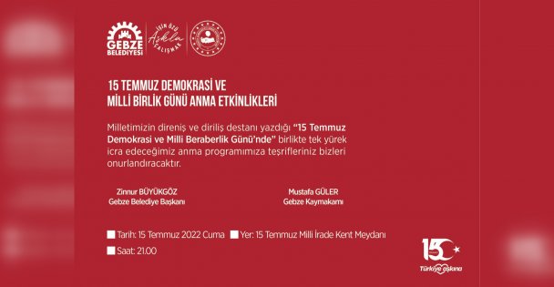 Gebze de 15 Temmuz Etkinliği